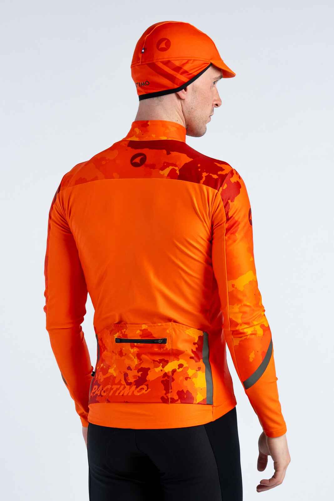 Men's Red/Orange Thermal Water-Resistant Cycling Cap